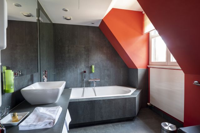 Salle de bain chambre n° 8 Hôtel &amp; Auberge de l'Illwald à Sélestat, Alsace